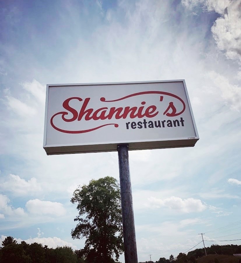 Sign advertising Shannie's Restaurant