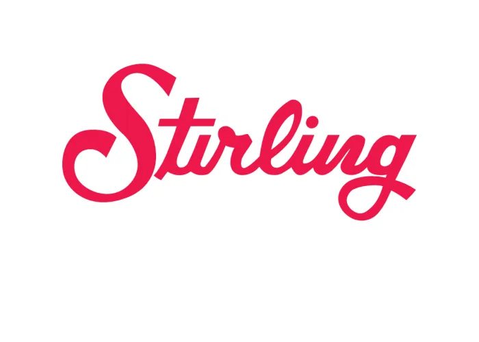 Stirling Creamery Logo. A red font spelling Stirling.